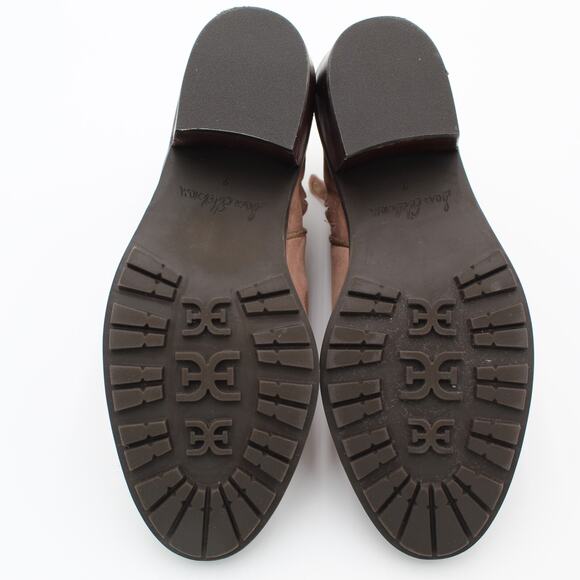 Sam Edelman Suede Boot Bootie Womens 7 Tan Zip Minimalist Western Boho Prairie - Picture 5 of 10